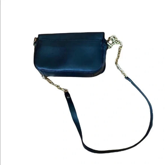TORY Burch Women Clutch wallet/Crossbody Bag- Gold chain/black leather - Picture 2 of 11